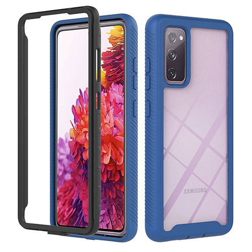 Silicone Transparent Frame Case Cover 360 Degrees YB1 for Samsung Galaxy S20 Lite 5G Blue