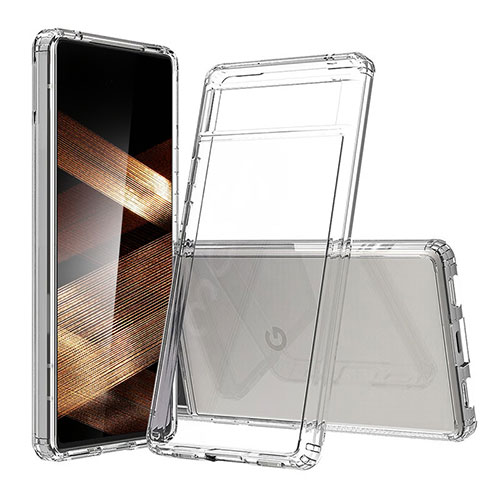 Silicone Transparent Frame Case Cover 360 Degrees Z01J for Google Pixel 6a 5G Clear