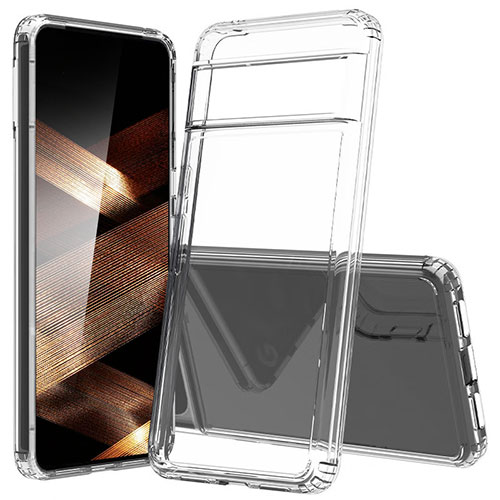 Silicone Transparent Frame Case Cover 360 Degrees Z01J for Google Pixel 8 Pro 5G Clear