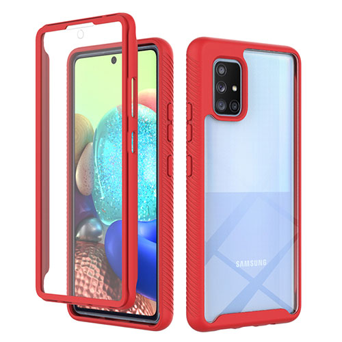 Silicone Transparent Frame Case Cover 360 Degrees ZJ1 for Samsung Galaxy A71 4G A715 White