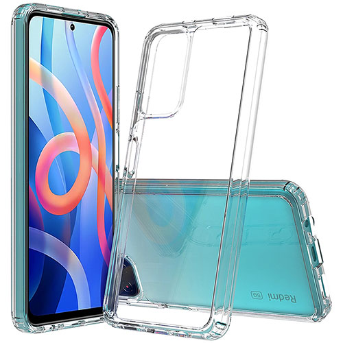 Silicone Transparent Frame Case Cover 360 Degrees ZJ1 for Xiaomi Poco M4 Pro 5G Clear