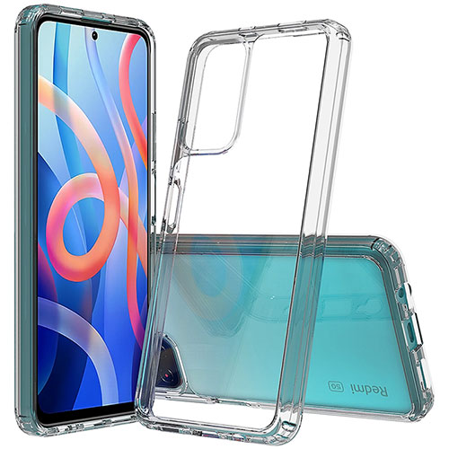 Silicone Transparent Frame Case Cover 360 Degrees ZJ1 for Xiaomi Poco M4 Pro 5G Gray