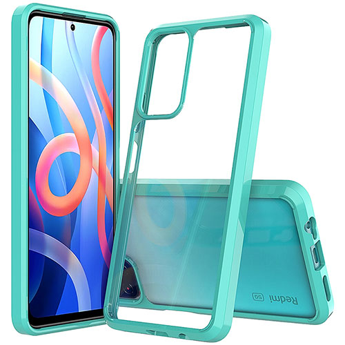 Silicone Transparent Frame Case Cover 360 Degrees ZJ1 for Xiaomi Poco M4 Pro 5G Green