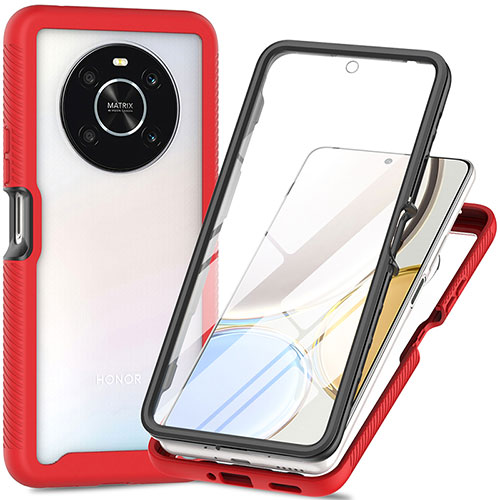 Silicone Transparent Frame Case Cover 360 Degrees ZJ4 for Huawei Honor Magic4 Lite 4G Red