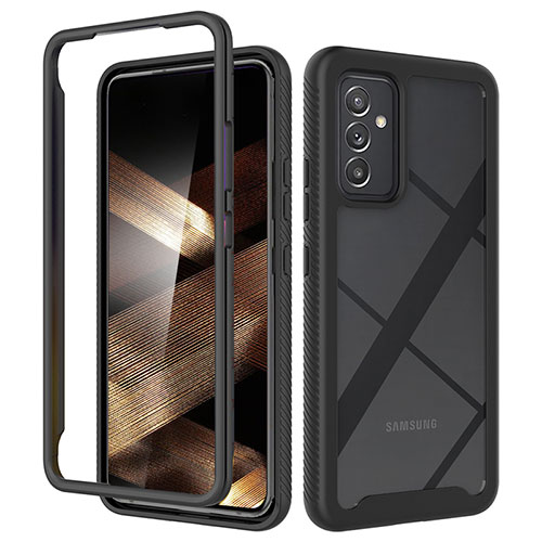 Silicone Transparent Frame Case Cover 360 Degrees ZJ4 for Samsung Galaxy A15 LTE Black