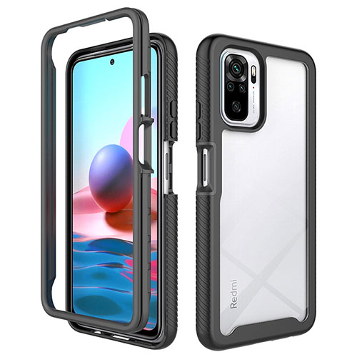 Silicone Transparent Frame Case Cover 360 Degrees ZJ4 for Xiaomi Redmi Note 11 SE India 4G Black