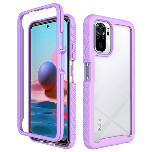 Silicone Transparent Frame Case Cover 360 Degrees ZJ4 for Xiaomi Redmi Note 11 SE India 4G Clove Purple