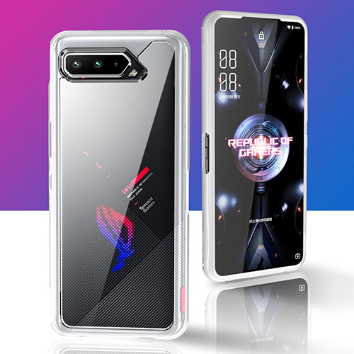 Silicone Transparent Frame Case Cover 360 Degrees ZJ5 for Asus ROG Phone 5 Ultimate Clear