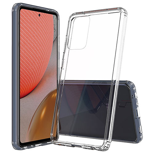 Silicone Transparent Frame Case Cover 360 Degrees ZJ5 for Samsung Galaxy A72 5G Clear