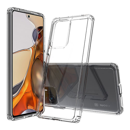 Silicone Transparent Frame Case Cover 360 Degrees ZJ5 for Xiaomi Mi 11T Pro 5G Clear