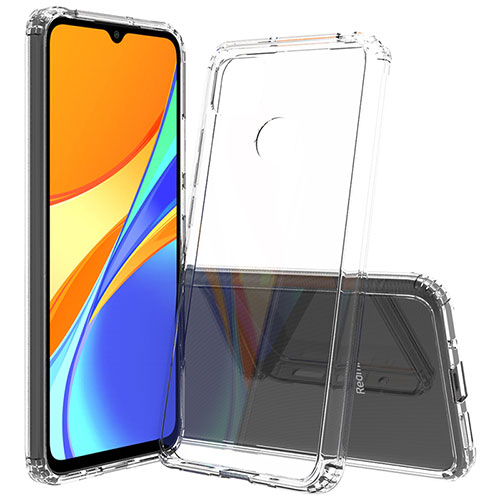 Silicone Transparent Frame Case Cover 360 Degrees ZJ5 for Xiaomi Redmi 9 Activ Clear