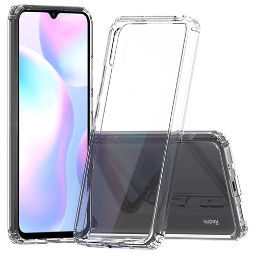 Silicone Transparent Frame Case Cover 360 Degrees ZJ5 for Xiaomi Redmi 9A Clear