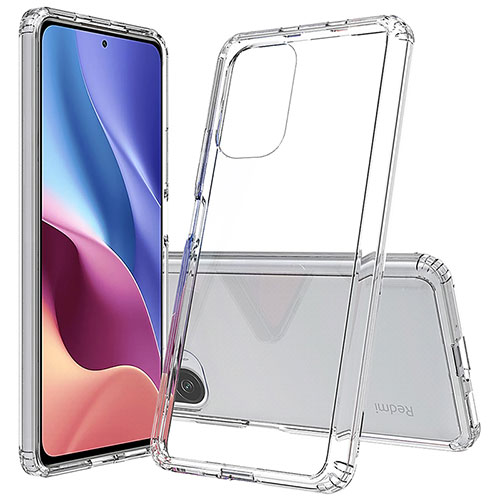 Silicone Transparent Frame Case Cover 360 Degrees ZJ5 for Xiaomi Redmi K40 Pro 5G Clear