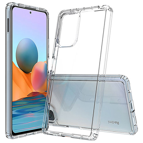 Silicone Transparent Frame Case Cover 360 Degrees ZJ5 for Xiaomi Redmi Note 10 Pro 4G Clear