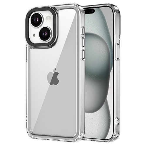 Silicone Transparent Frame Case Cover AC1 for Apple iPhone 14 Plus Clear