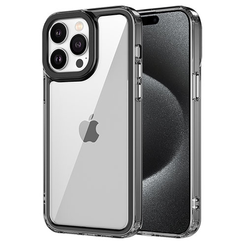 Silicone Transparent Frame Case Cover AC1 for Apple iPhone 14 Pro Black