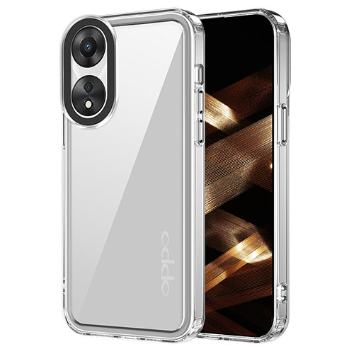 Silicone Transparent Frame Case Cover AC1 for Oppo A18 Clear