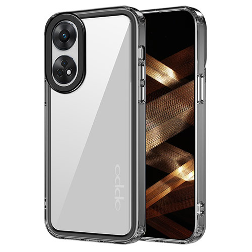Silicone Transparent Frame Case Cover AC1 for Oppo Reno8 T 4G Black