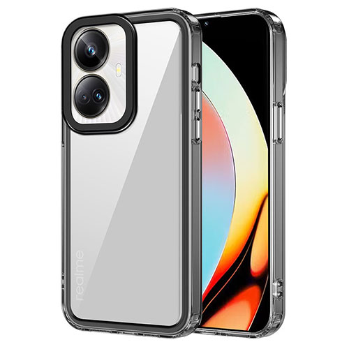 Silicone Transparent Frame Case Cover AC1 for Realme 10 Pro+ Plus 5G Black