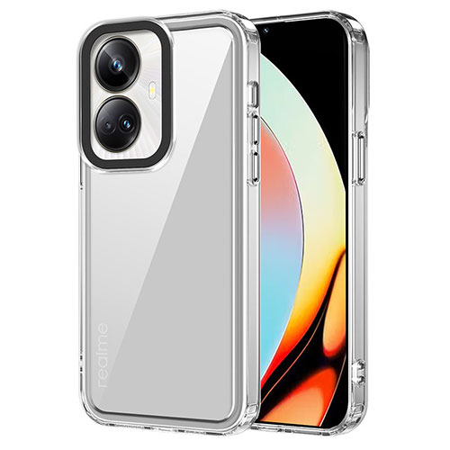 Silicone Transparent Frame Case Cover AC1 for Realme 10 Pro+ Plus 5G Clear