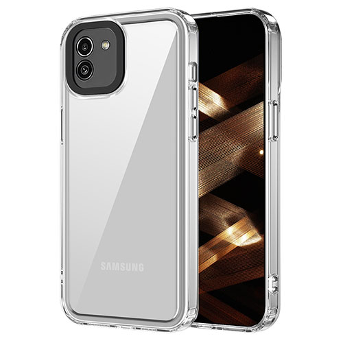 Silicone Transparent Frame Case Cover AC1 for Samsung Galaxy A03 Clear