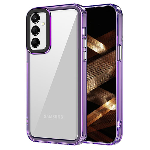 Silicone Transparent Frame Case Cover AC1 for Samsung Galaxy A24 4G Clove Purple