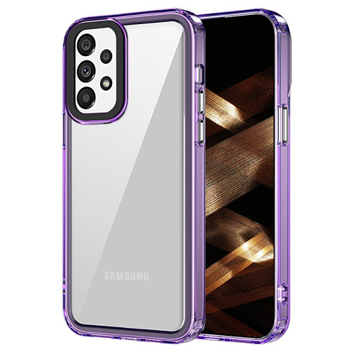 Silicone Transparent Frame Case Cover AC1 for Samsung Galaxy A33 5G Clove Purple