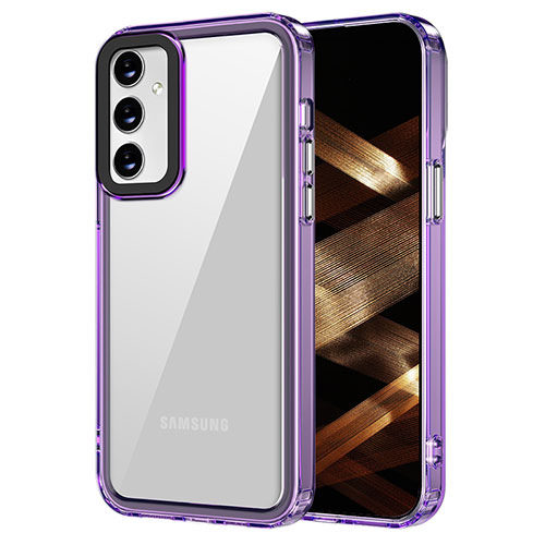 Silicone Transparent Frame Case Cover AC1 for Samsung Galaxy M54 5G Clove Purple