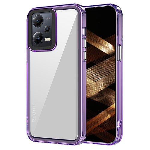 Silicone Transparent Frame Case Cover AC1 for Xiaomi Poco X5 5G Clove Purple