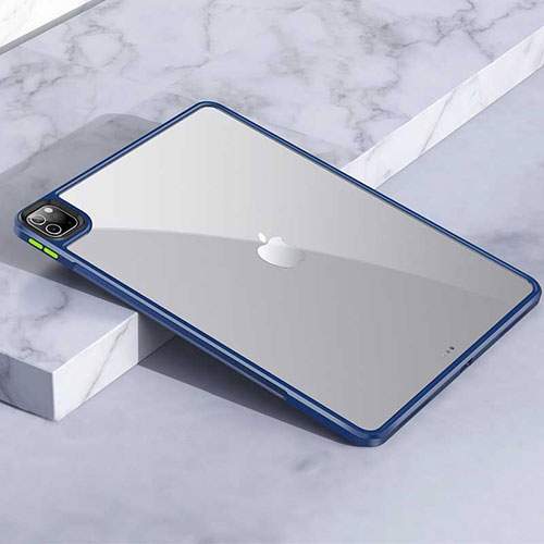 Silicone Transparent Frame Case Cover for Apple iPad Pro 11 (2020) Blue