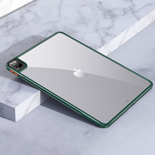 Silicone Transparent Frame Case Cover for Apple iPad Pro 12.9 (2021) Green