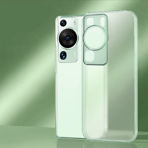 Silicone Transparent Frame Case Cover for Huawei P60 Matcha Green