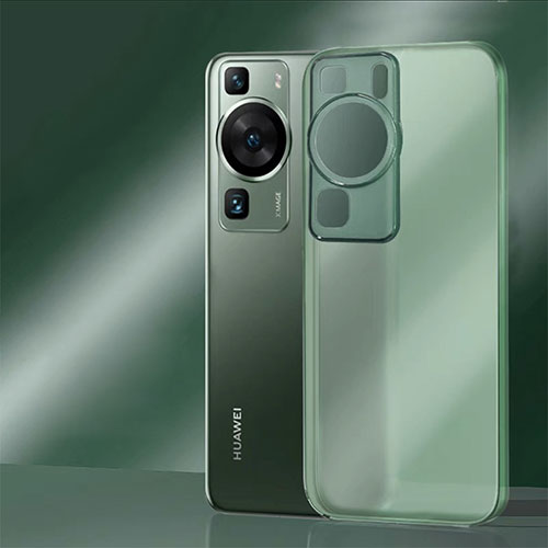 Silicone Transparent Frame Case Cover for Huawei P60 Pro Green