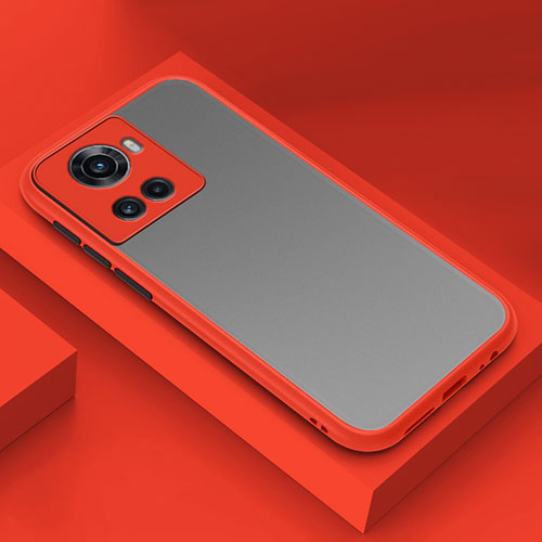 Silicone Transparent Frame Case Cover for OnePlus Ace 5G Red