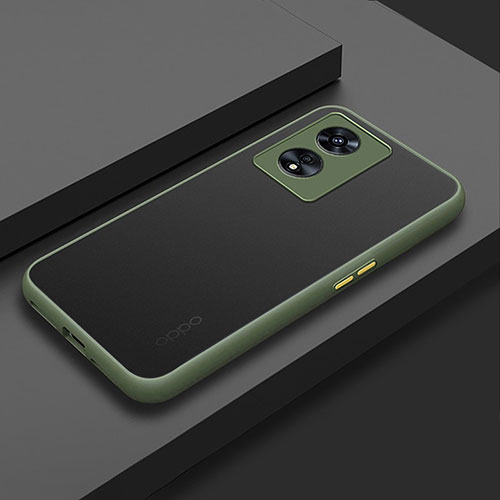 Silicone Transparent Frame Case Cover for Oppo A1 Pro 5G Army green