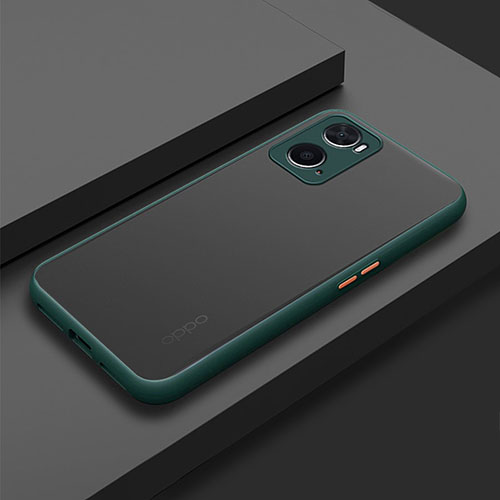 Silicone Transparent Frame Case Cover for Oppo A36 Midnight Green