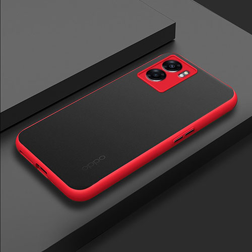 Silicone Transparent Frame Case Cover for Oppo A57 5G Red