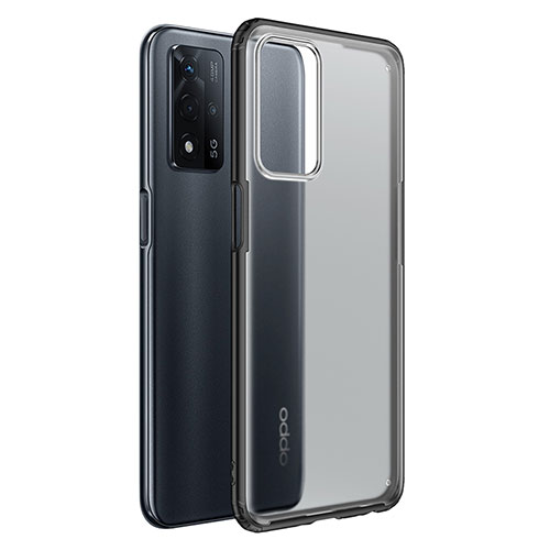 Silicone Transparent Frame Case Cover for Oppo A93s 5G Black