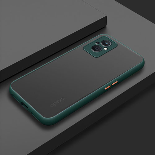 Silicone Transparent Frame Case Cover for Oppo F21 Pro 5G Midnight Green