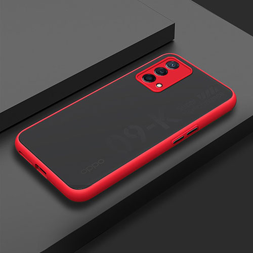 Silicone Transparent Frame Case Cover for Oppo K9 5G Red