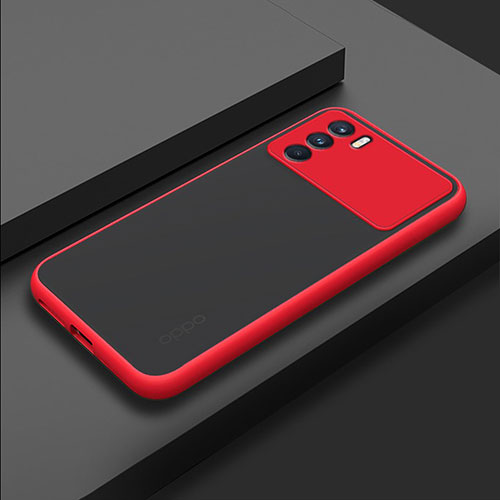 Silicone Transparent Frame Case Cover for Oppo K9 Pro 5G Red