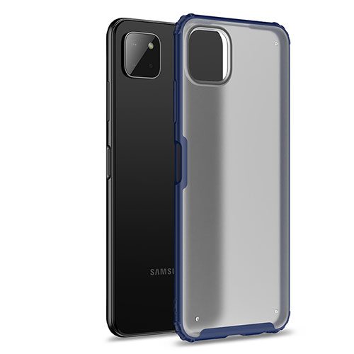 Silicone Transparent Frame Case Cover for Samsung Galaxy A22 5G Blue