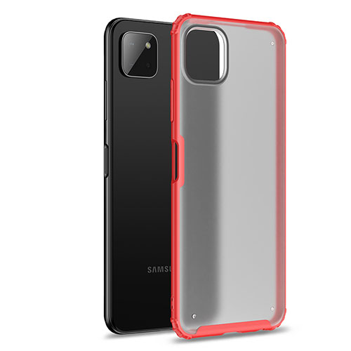 Silicone Transparent Frame Case Cover for Samsung Galaxy A22 5G Red