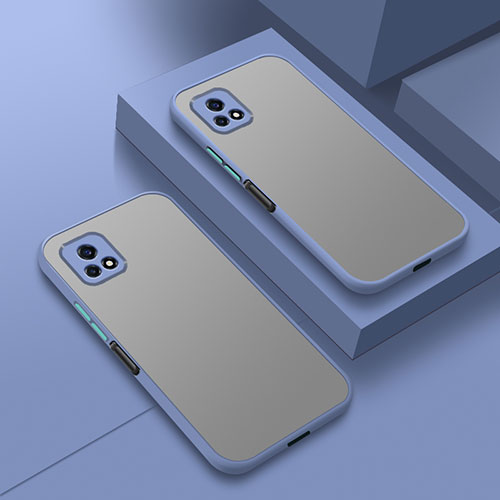 Silicone Transparent Frame Case Cover for Vivo iQOO U3 5G Lavender Gray