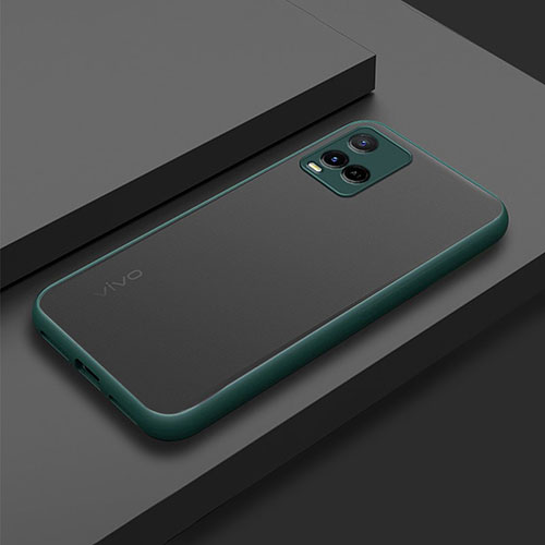 Silicone Transparent Frame Case Cover for Vivo Y32 4G Midnight Green