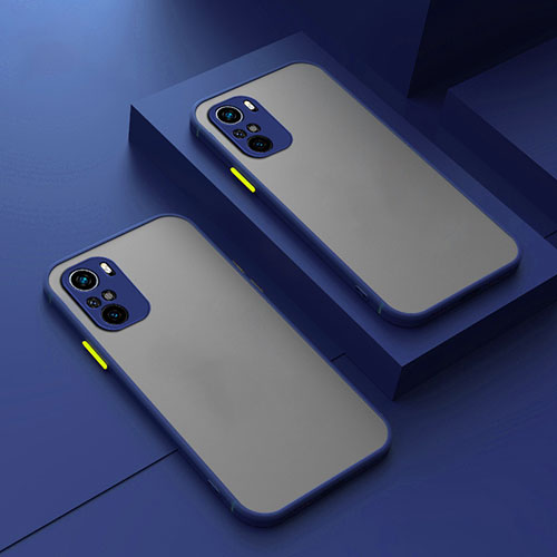 Silicone Transparent Frame Case Cover for Xiaomi Redmi K40 Pro 5G Blue