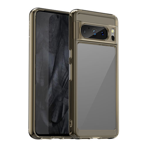 Silicone Transparent Frame Case Cover J01S for Google Pixel 8 Pro 5G Gray