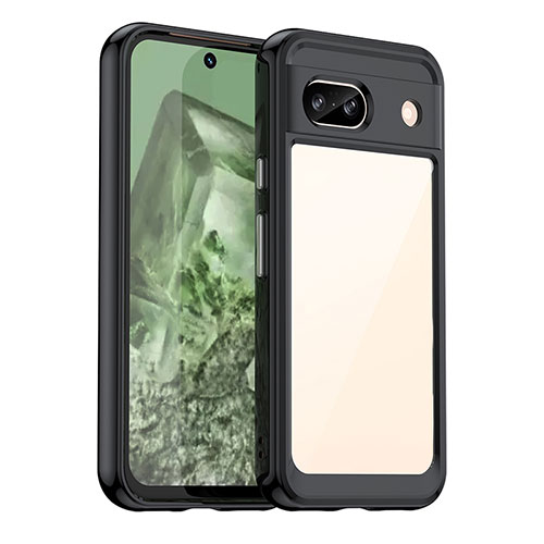 Silicone Transparent Frame Case Cover J01S for Google Pixel 8a 5G Black