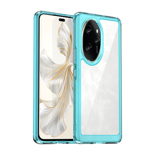 Silicone Transparent Frame Case Cover J01S for Huawei Honor 100 Pro 5G Blue