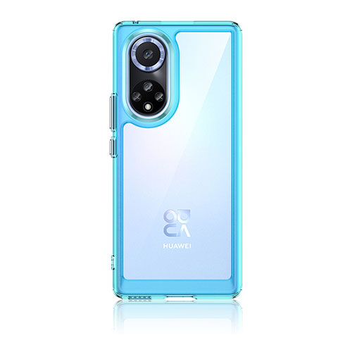 Silicone Transparent Frame Case Cover J01S for Huawei Honor 50 5G Blue